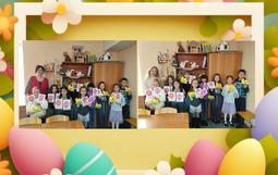 В МАОУ СОШ № 34 педагоги дополнительного образования МБОУ ДО ДЮЦ Л.В. Барыльникова и А.П. Демешко провели творческую мастерскую «Пасха в кубанской семье».