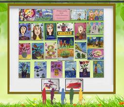 Выставка рисунков "Подари маме улыбку" обучающихся в студии "Почемучка", посвященная 8 марта